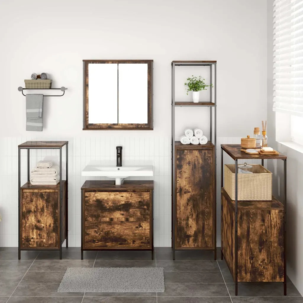 Set di mobili per il bagno 5 pcs Marrone Legno multistrato 3328371