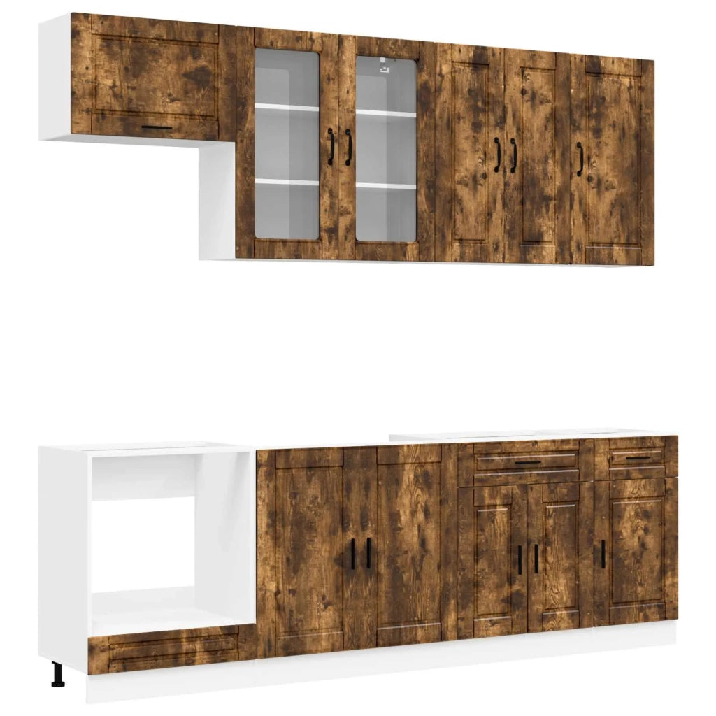 Unità Cucina PORTO 8 pcs Rovere Fumo Legno ingegnerizzato 3438178