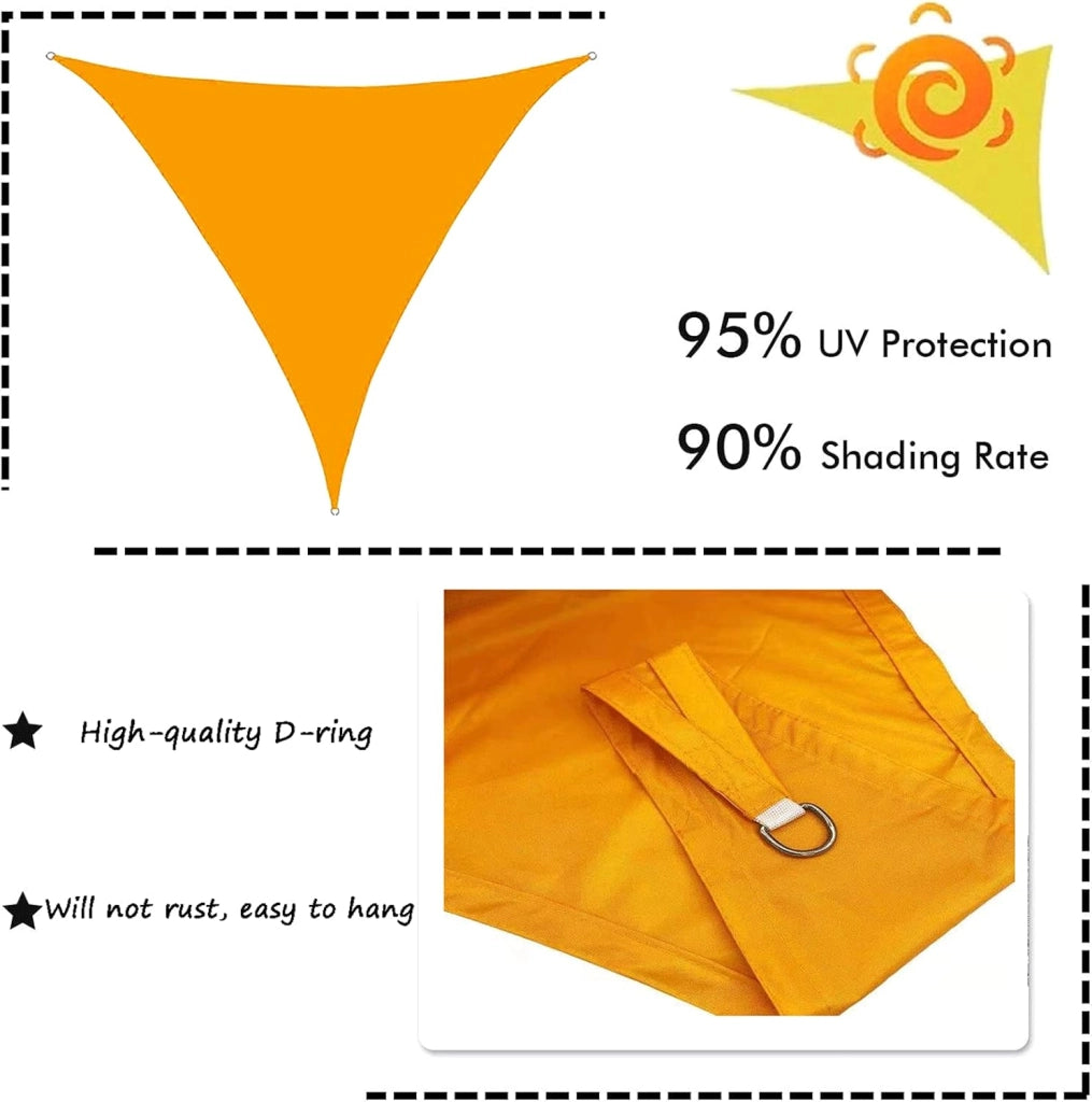 Tenda parasole a vela impermeabile per esterni, per patio, giardino, cortile, piscina, garage coperto, protezione UV, tessuto durevole
