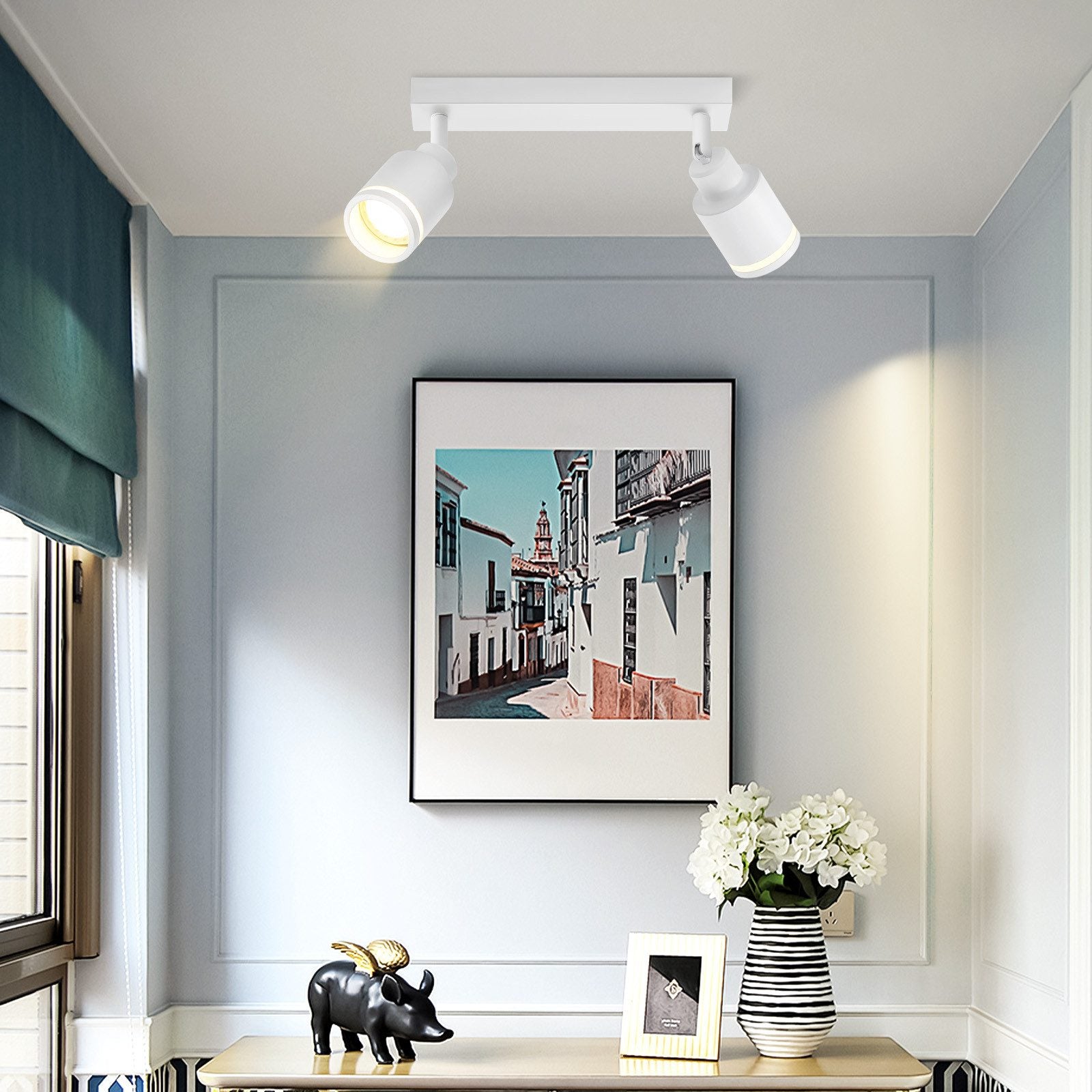 ZMH Faretto da soffitto 2 fiamme giratori a sospensione per corridoio anche parete