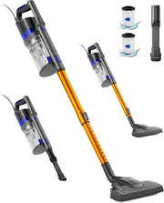 Aspiratore a Secco da 32 kPa/680 W/6 m con Cavo - 800 ml Contenitore di Rifiuti - Spazzola Elettrica a Doppio Manico - Potente per Pavimenti Duri Oro