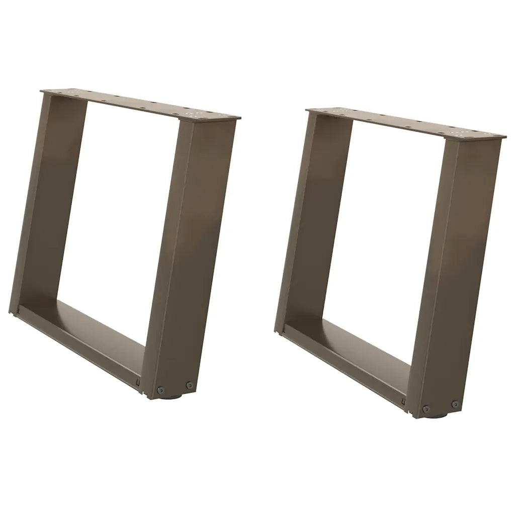 Gambe per Tavolino da Caff¨¨ a Forma di U 2 pz | Piede del tavolo Acciaio Naturale 70x(42-43) cm Acciaio