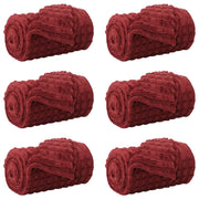 Coperte da Pile 6 pz Rosso Bordeaux 270 x 240 cm Panno