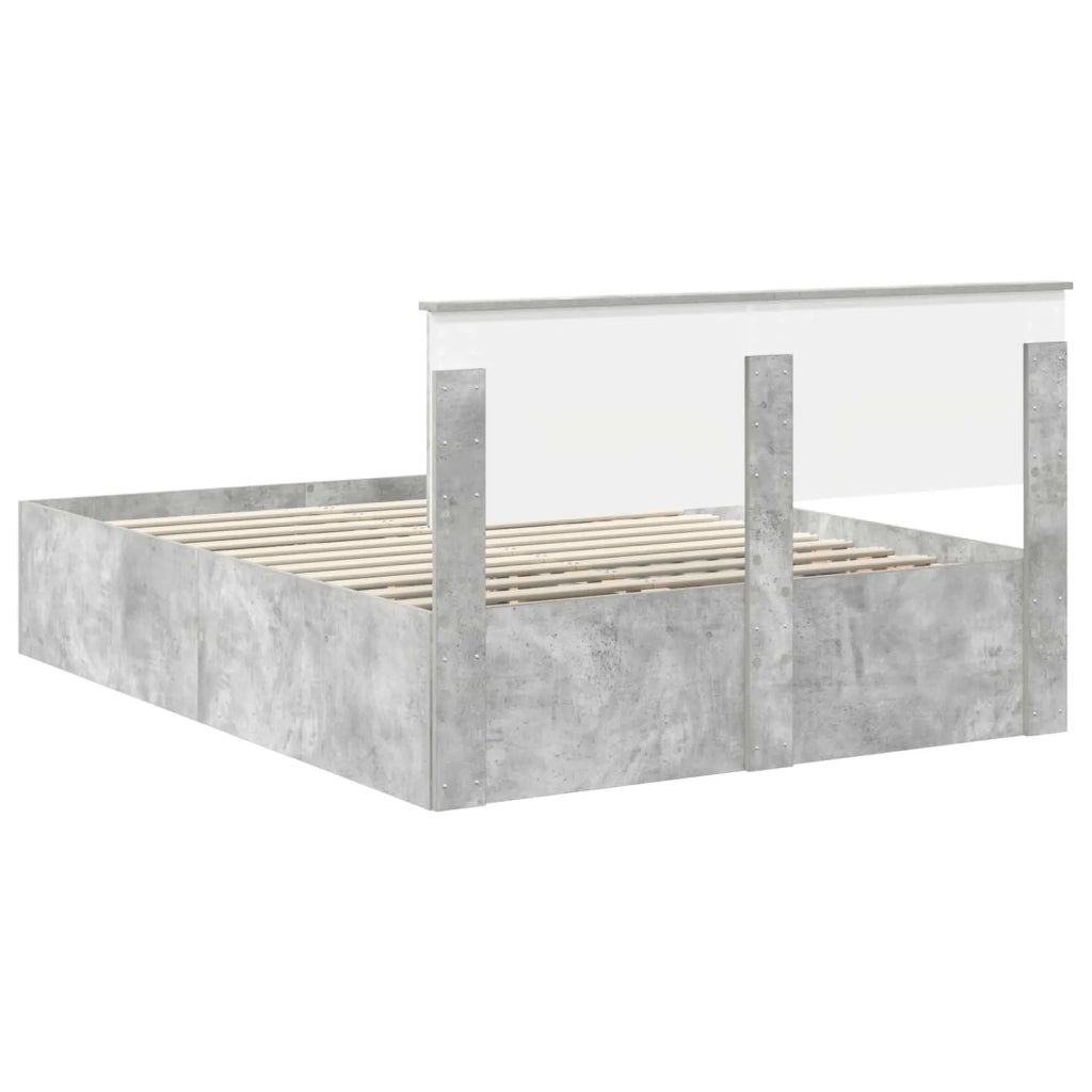 Struttura del letto con testiera Grigio cemento 150 x 200 cm 3408658