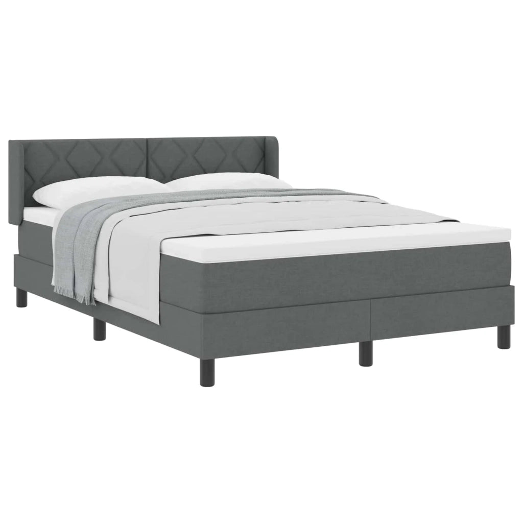 Letto a molle con testiera Grigio scuro 200 x 160 cm Tessuto 3341175