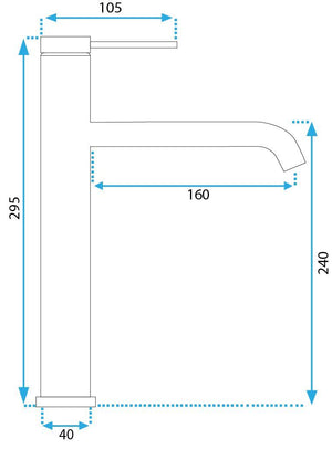 Rubinetto Da Lavabo Rea Clif Titanium High