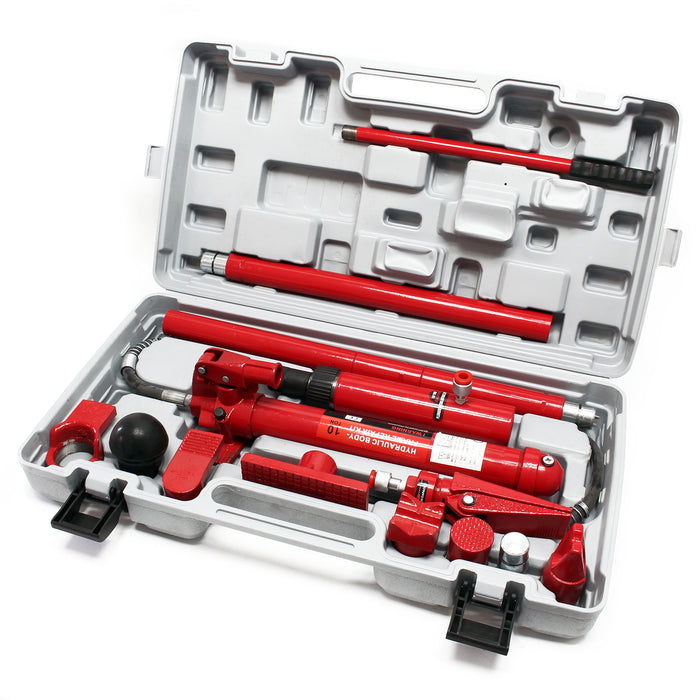 Kit di riparazione carrozzeria auto da 10 t funzionamento idraulico incl. valigetta e accessori