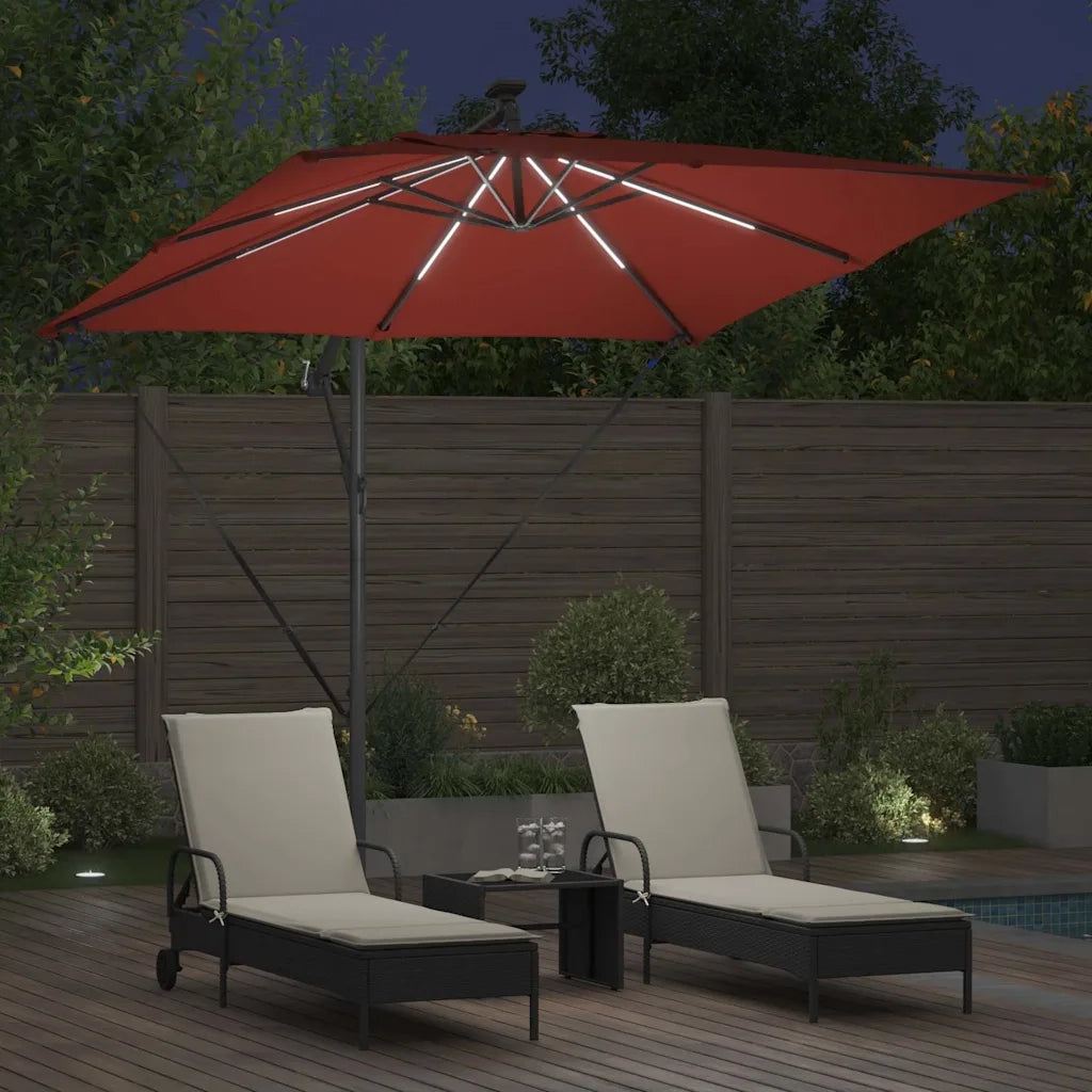 Ombrelloneda-Ombrello da giardino balcone Terracotta 249 x 249 x 250 cm Poliestere e Alluminio