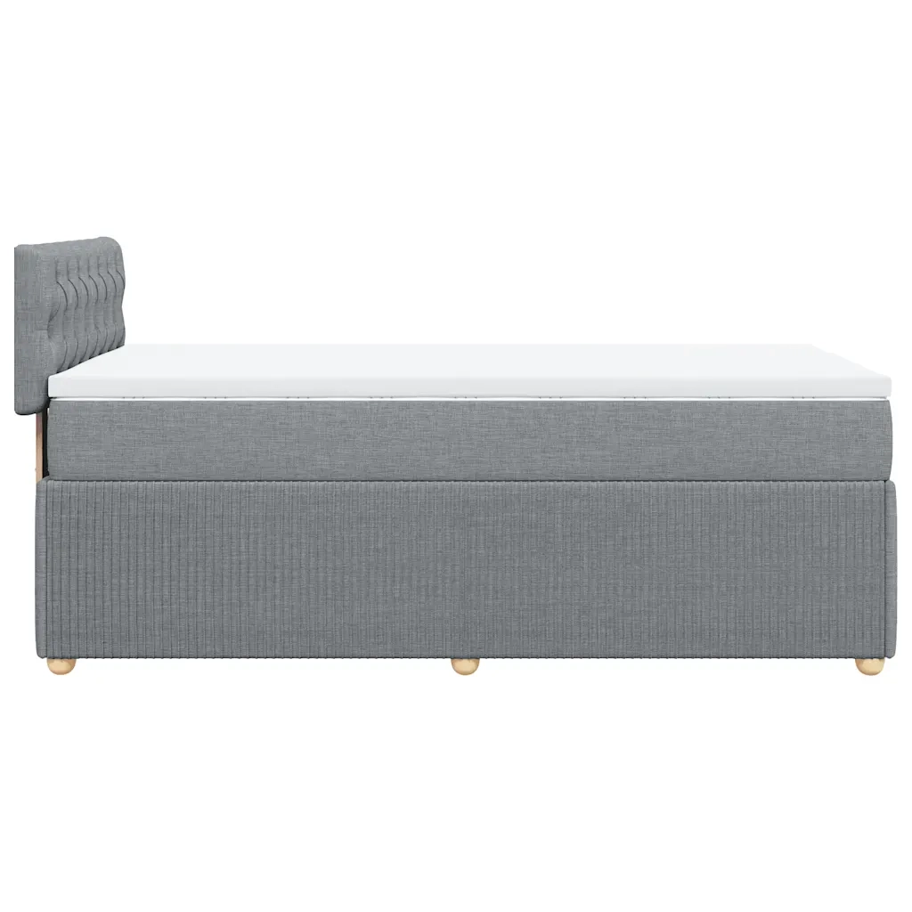 Giroletto a Molle con Materasso Grigio Chiaro 80x200 cm Tessuto