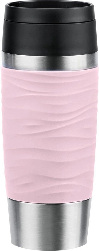 Tazza da viaggio Wave beaker isolante - acciaio inossidabile - 036 litri - rosa - lavastoviglie