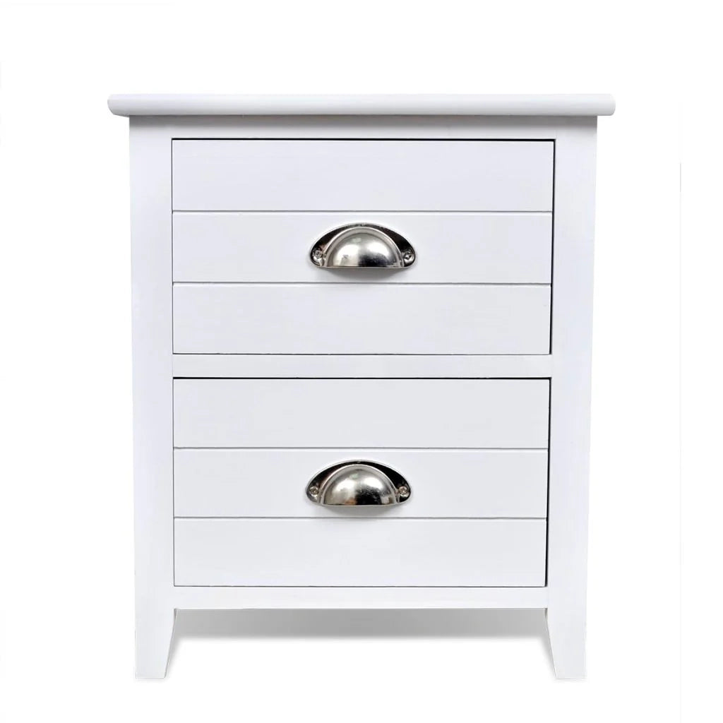 Set di 2 comodini comodini cassettiera mobili per camera da letto con 2 cassetti bianco 1402121