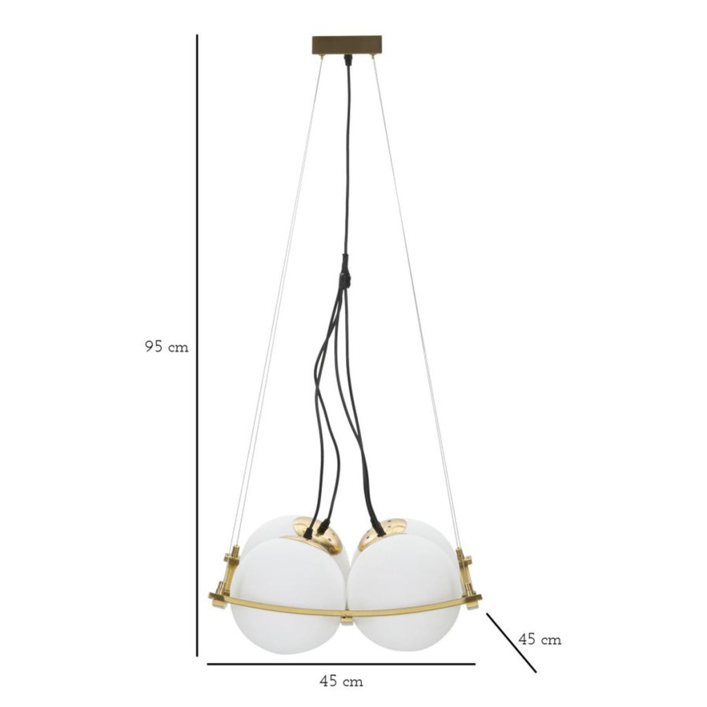 Lampada a Sospensione VKH79, Bianco, Metallo, 45x45x20 cm