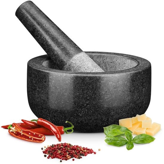 Set di Stampi e Frantumi in Pietra per Erbe e Spezie - Materiale Duraturo - Utilizzo Stabile e Comodo - Utilizzo Bagnato e Secco - Materiale Duraturo