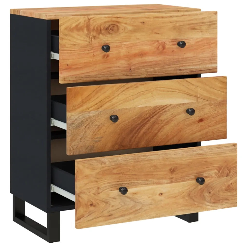 Credenze 2pz 60x33x75 cm in Legno Massello di Acacia  cod mxl 25115