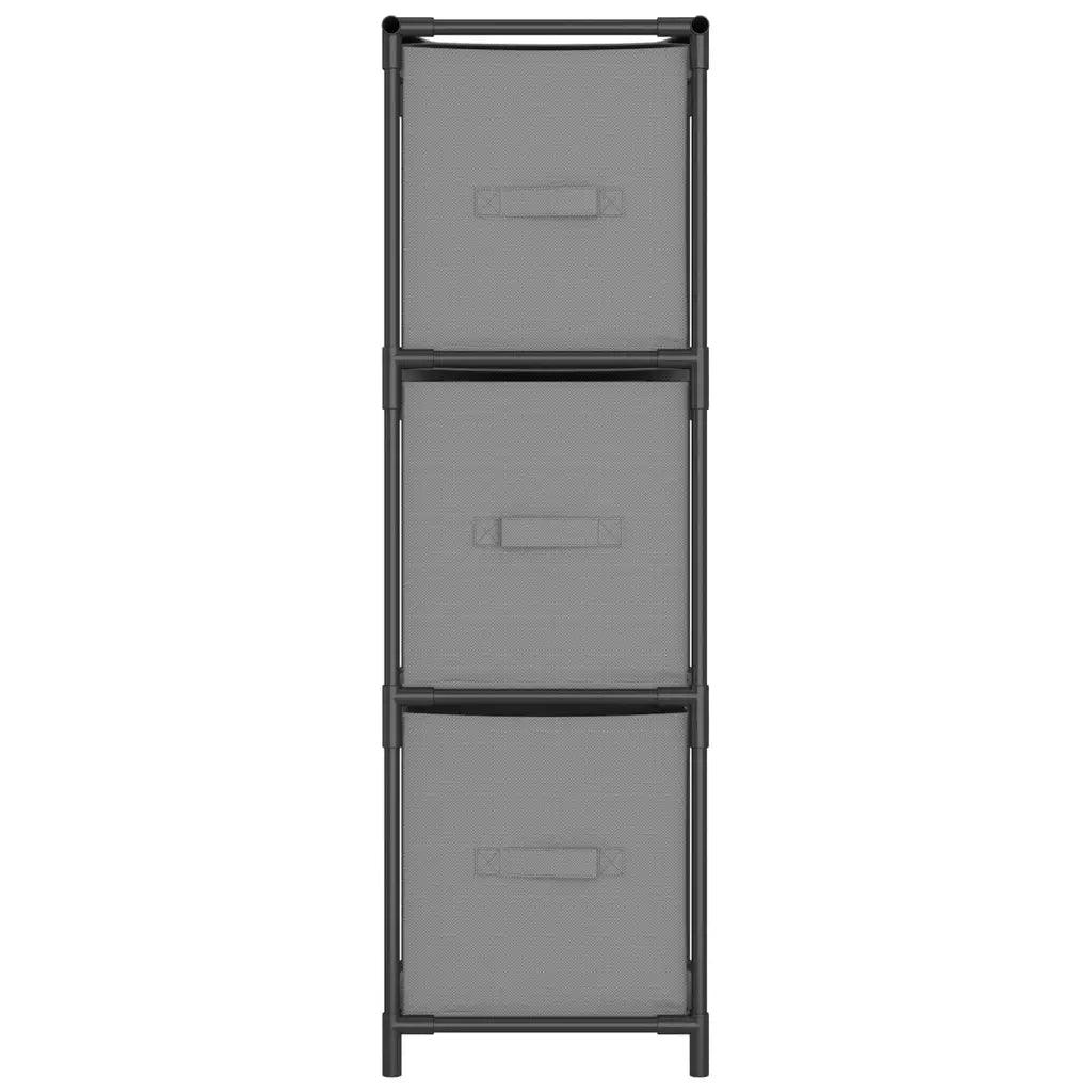 Armadietto con 3 Cassetti in Tessuto Grigio 34x34x101cm Acciaio 337253