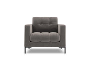 Cosmopolitan Design - Poltrona "Bali" in velluto grigio chiaro 