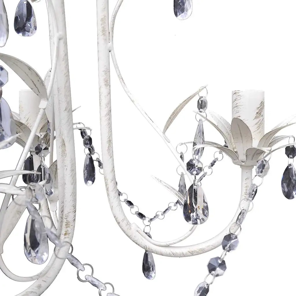Lampadario da Soffitto Cristallo Elegante Bianco 240686