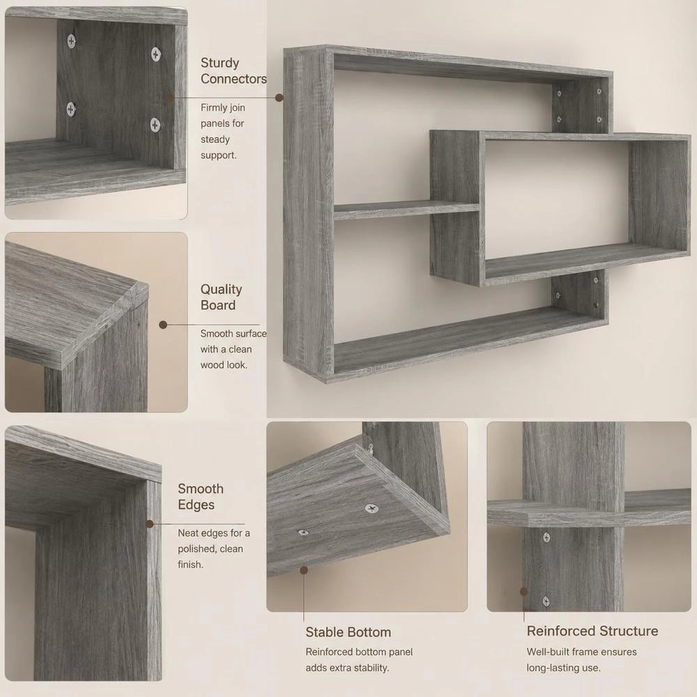 Wall Shelf, Grey Sonoma, 104x20x58.5 Cm, Wood-based Material