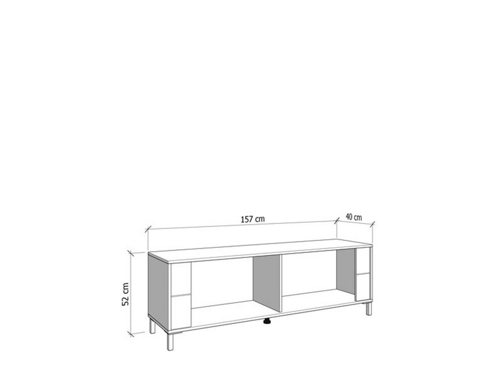 Nazzaro, Mobile Porta tv un Ripiano, 157x40x52h cm Marrone Rovere Nodi
