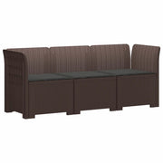 Divano da giardino 3 posti con cuscini in look rattan PP 3443823