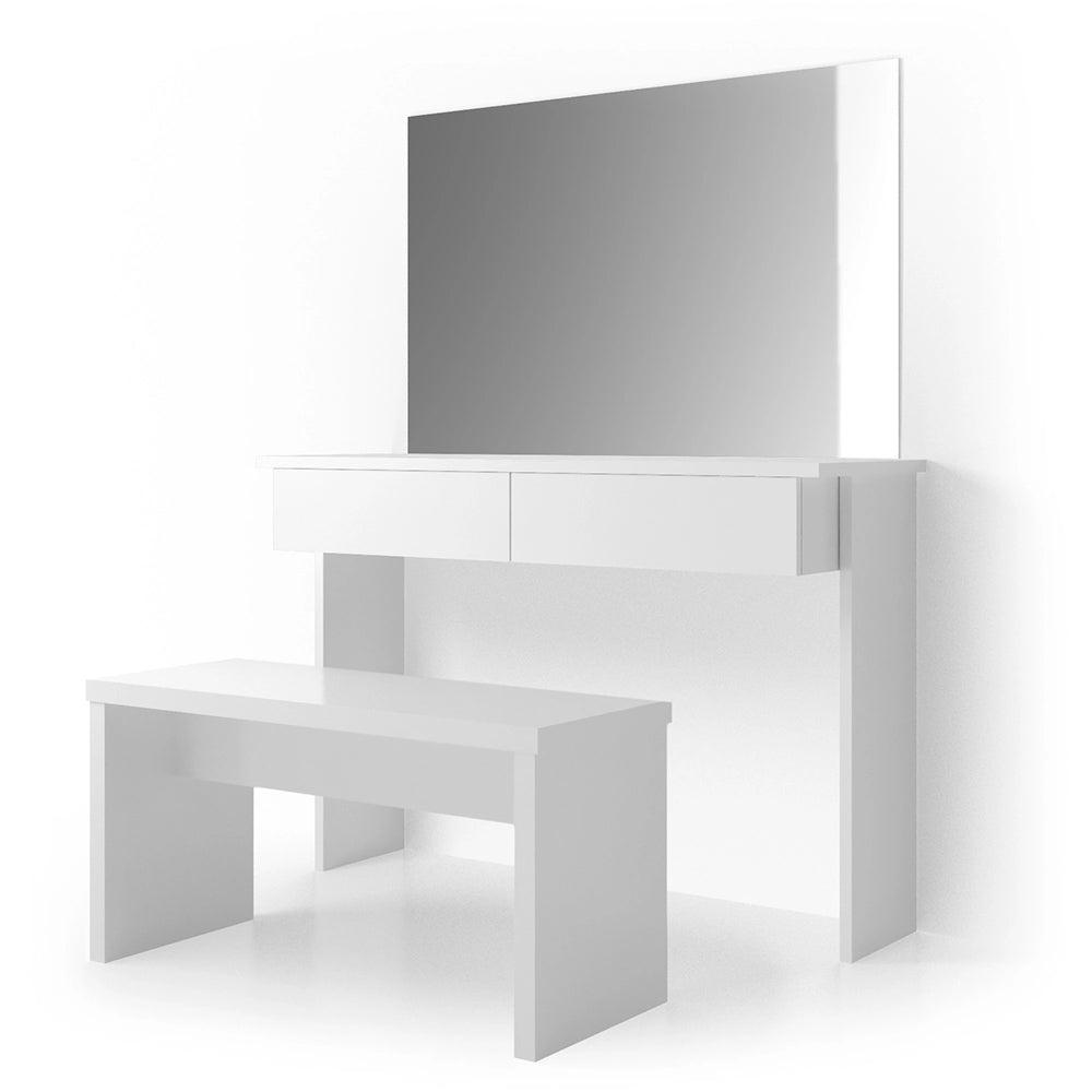 Vicco Tavolo da toeletta Bianco 120 cm con panca