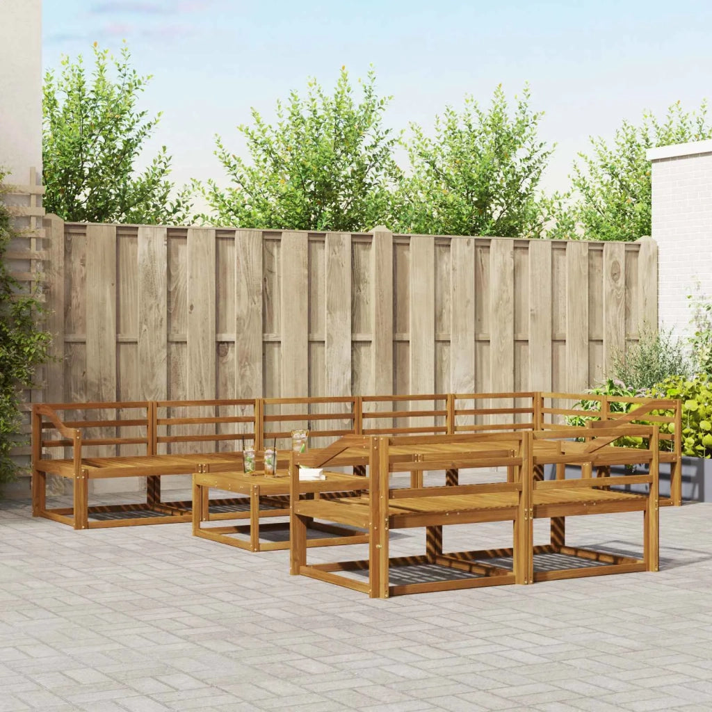 Set di divani da esterno 9 pcs Naturale