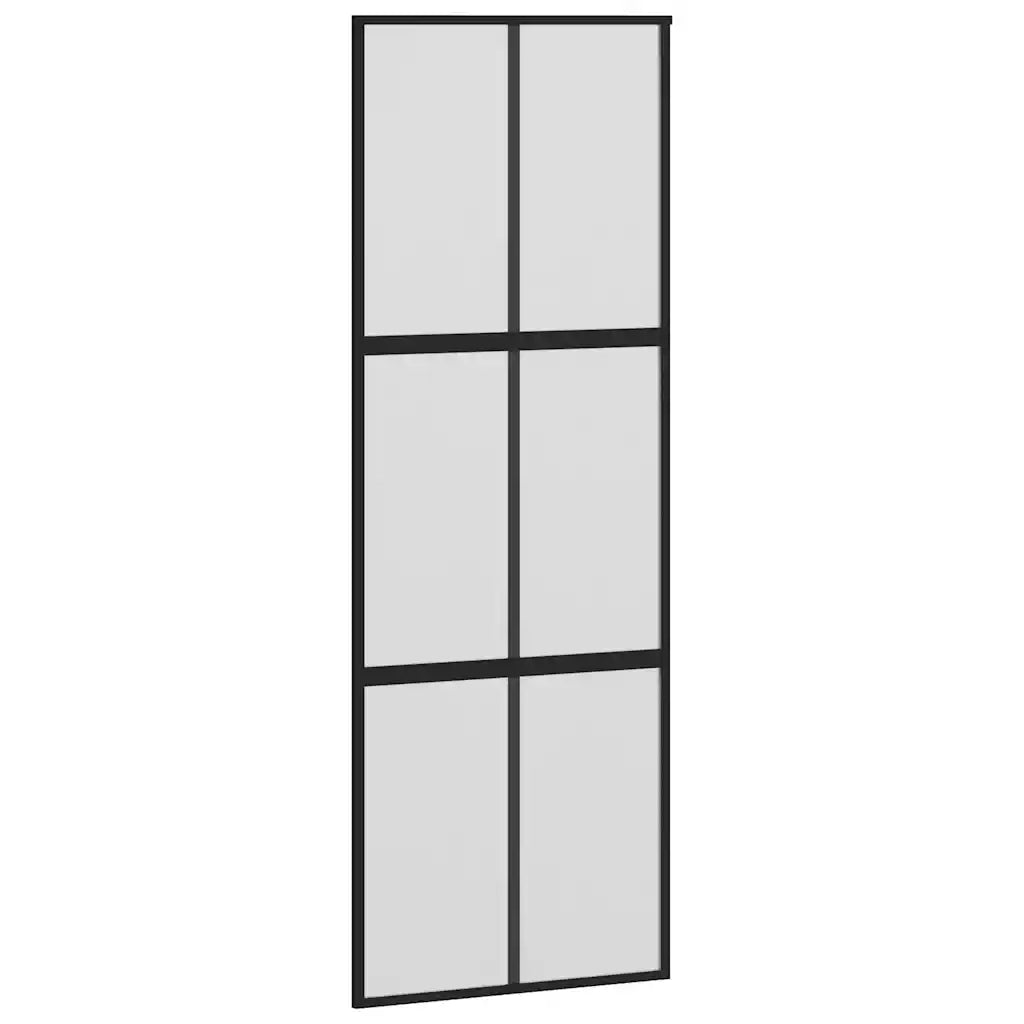 Porta Scorrevole Ferramenta 76x205 cm Vetro Temperato Alluminio 3332959