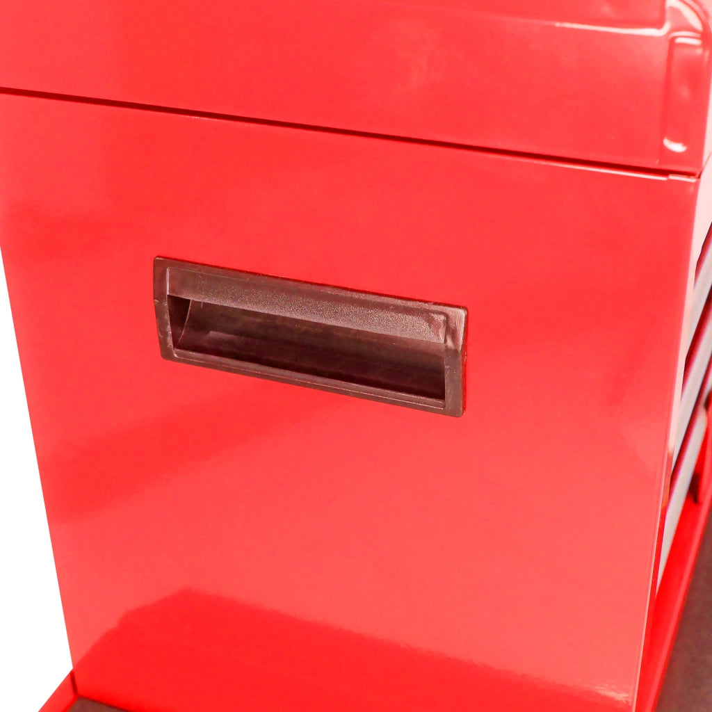 Mobile contenitore per attrezzi in acciaio con 5 cassetti, ripiano regolabile e ruote, per garage e officina, rosso