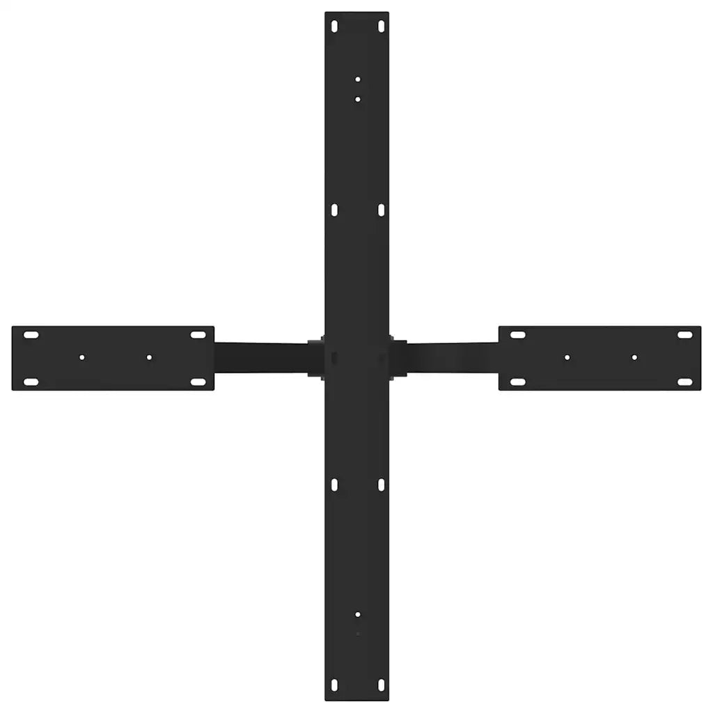 vidaXL Gamba per Tavolo da Pranzo a Forma di Ragno Nero 85x85x(72-73) cm Acciaio
