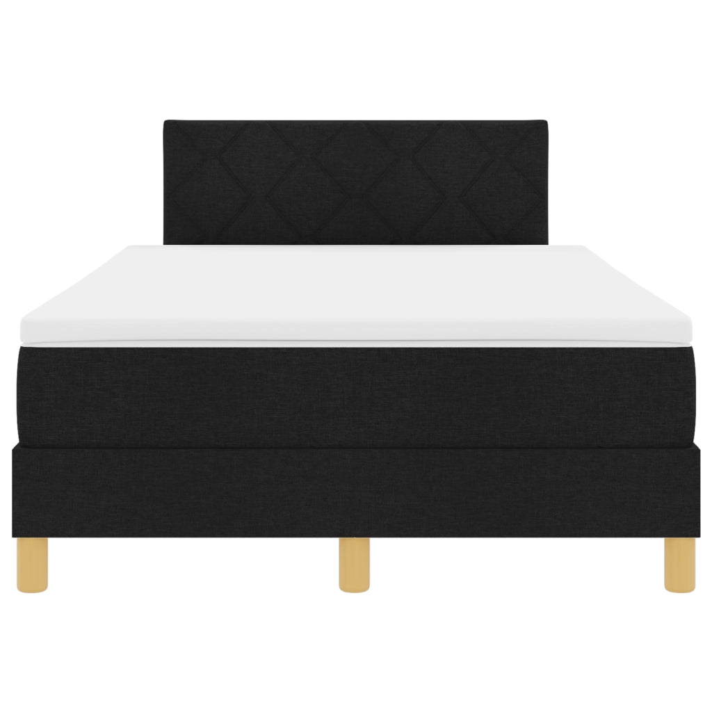 Letto Box Spring con Materasso & LED Nero 120x190 cm Tessuto