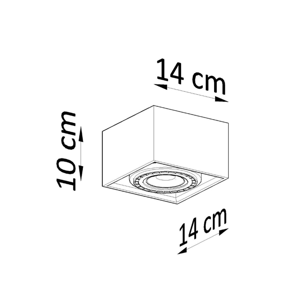 Spot soffitto legno chiaro quadrato 1xGU10 Pure Lume