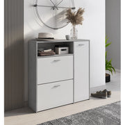 SCARPIERA NIKI 92X27XH94CM CEMENTO / LARICE BIANCO