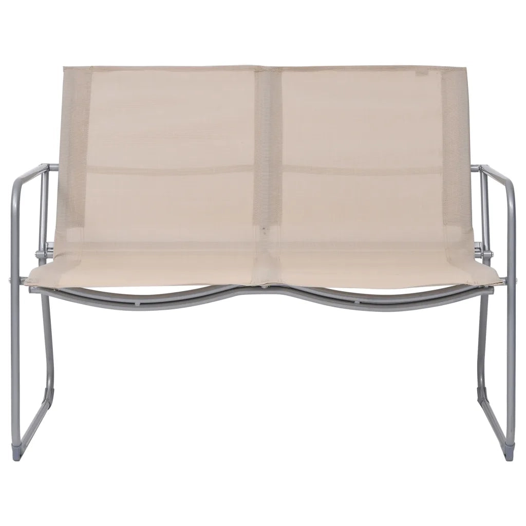 Set Divano da Giardino 4 pz in Tessuto e Acciaio Crema 44353