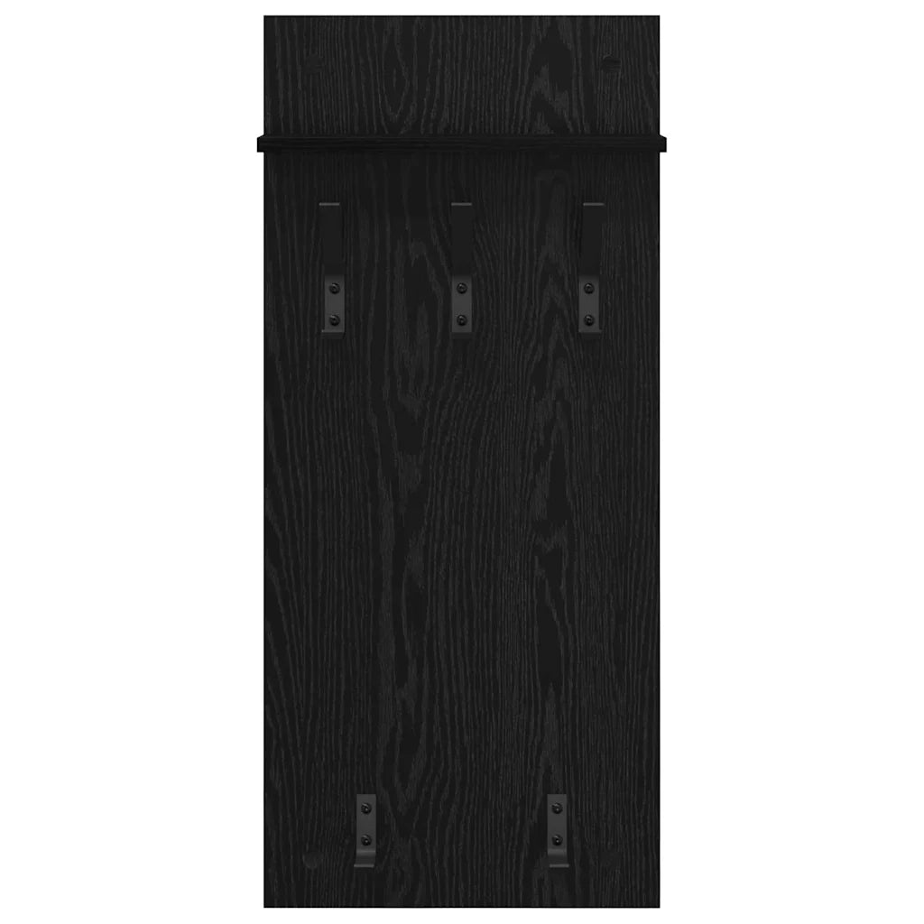 Appendiabiti a muro A parete Rovere Nero 40 x 10 x 90 cm 874452
