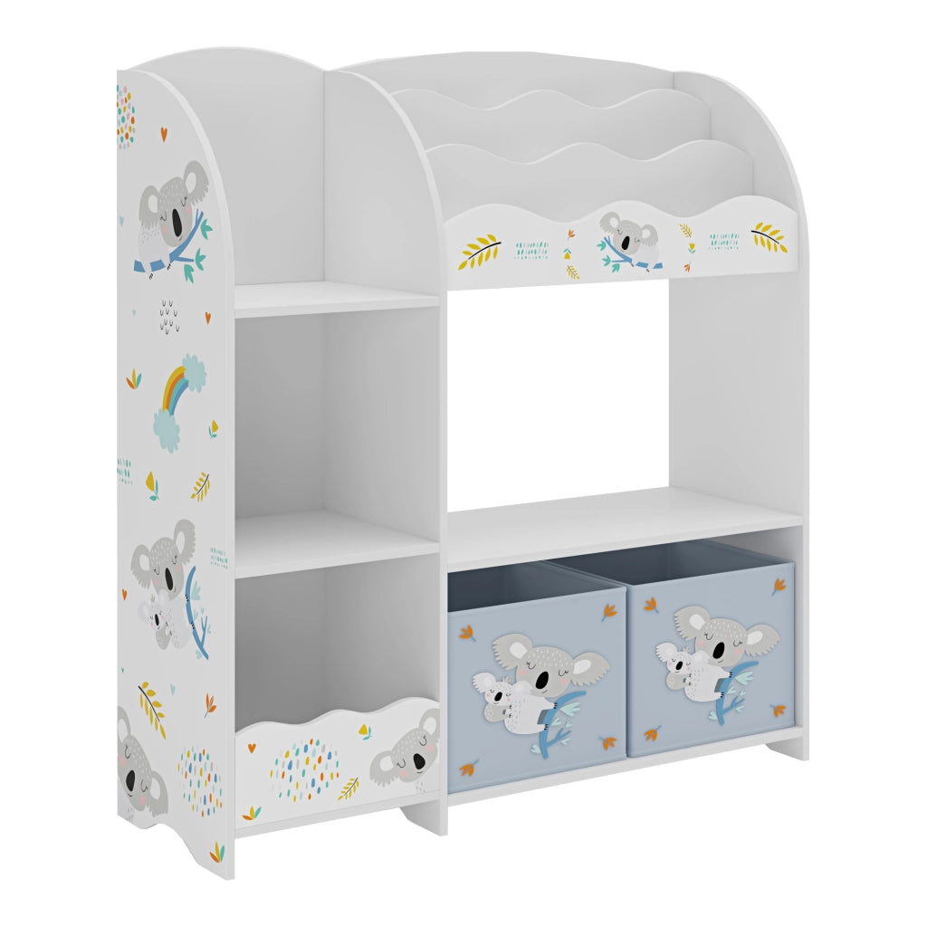 Scaffale per Cameretta Lysekil con Portalibri e Scatole 100x93x30 cm Design Koala [en.casa]