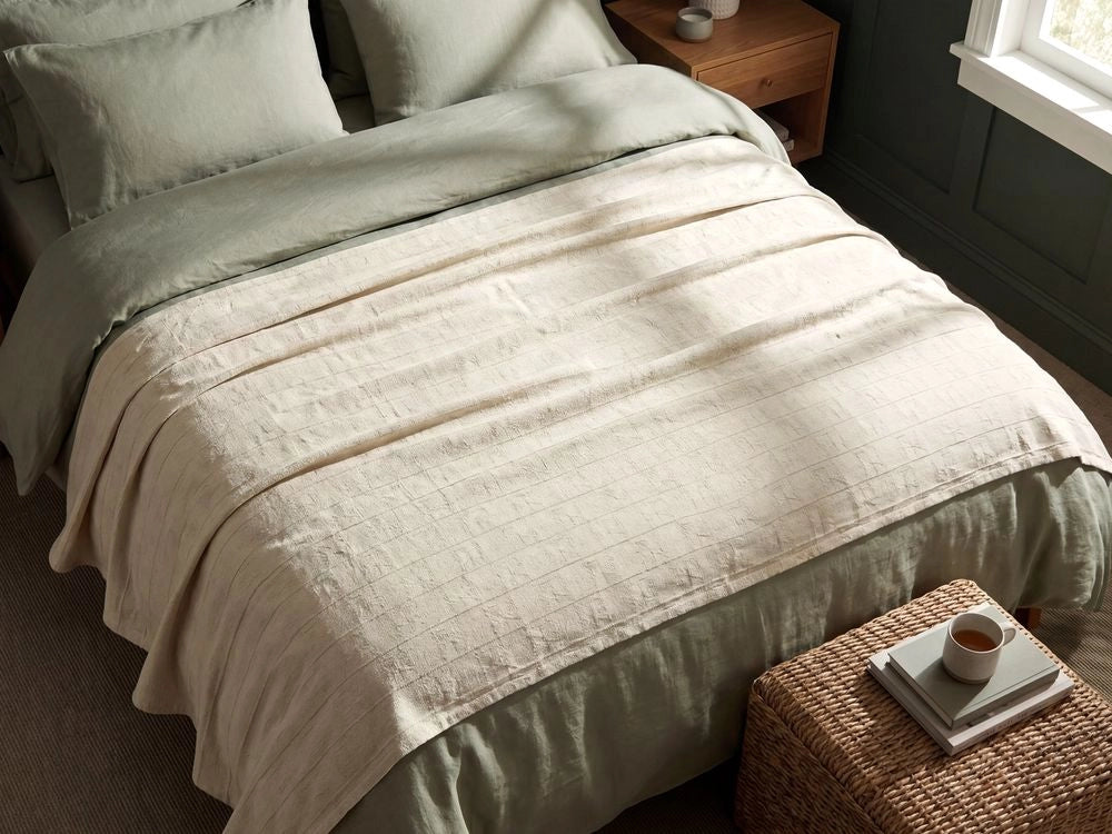 Copriletto decorativo in cotone beige 200 x 220 cm biancheria da letto design classico camera da letto
