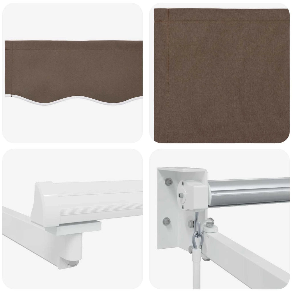 Tenda retrattile manuale con LED Tortora 3426359