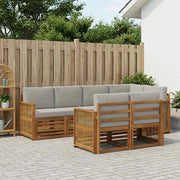 Set divano sezionale con cuscino 6 pcs Naturale e Grigio Chiaro 3384477