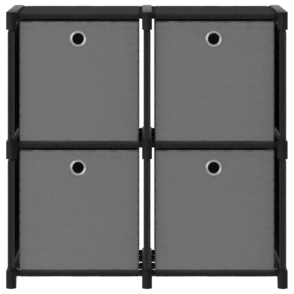 Mobile con 12 Scatole a Cubo Nero 69x30x72,5 cm in Tessuto CFW1551627