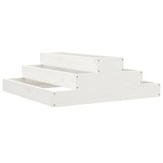 Fioriera rialzata per piante e fiori terrazza/giardino 80 x 80 x 27 cm legno massello di pino bianco 02_0037900