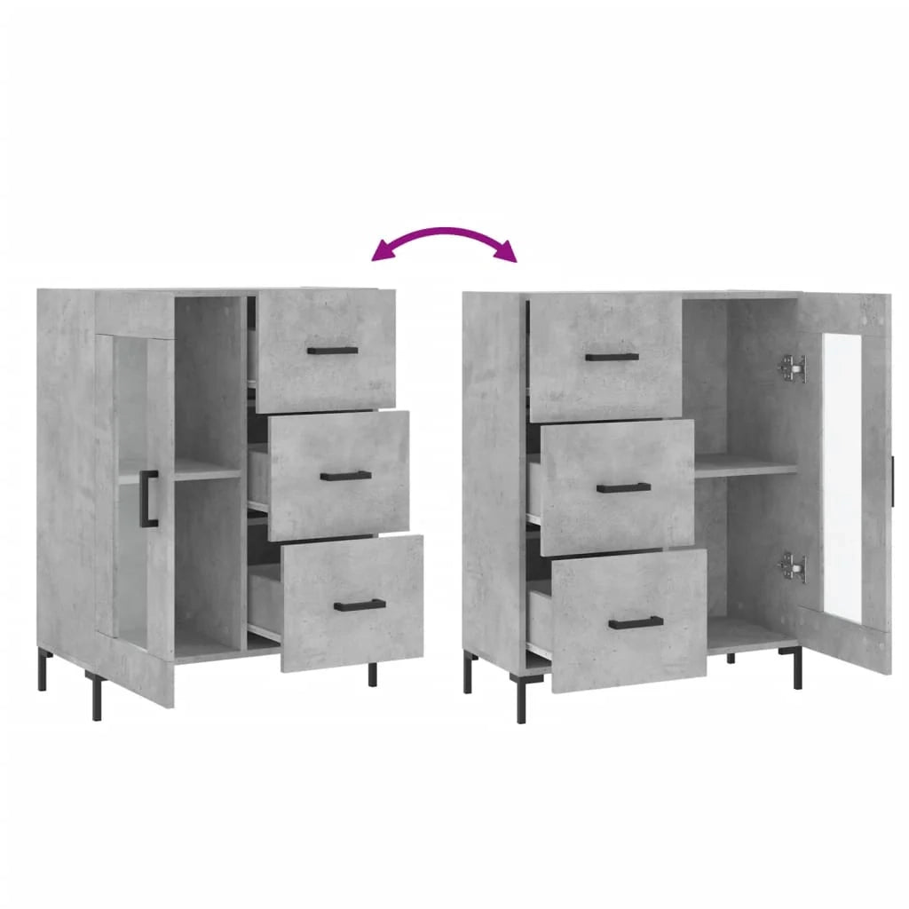Buffet credenza cassettiera armadio mobile contenitore organizer per cucina soggiorno salotto 69,5 x 34 x 90 cm legno ingegnerizzato grigio 02_0032070