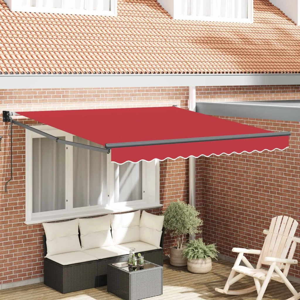 Tenda Retrattile Rosso 350 x 250 cm Poliestere e Alluminio 3330440