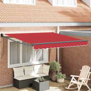 Tenda Retrattile Rosso 350 x 250 cm Poliestere e Alluminio 3330440