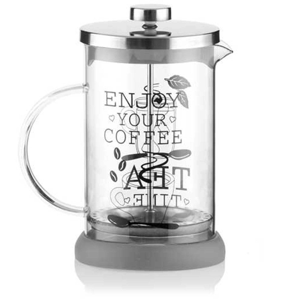 Trade Shop - Tisaniera In Vetro Bicchiere Con Filtro Tisane Infusi 350 Ml Caffè Latte Tisana -