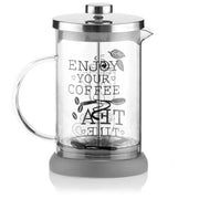 Trade Shop - Tisaniera In Vetro Bicchiere Con Filtro Tisane Infusi 350 Ml Caffè Latte Tisana -