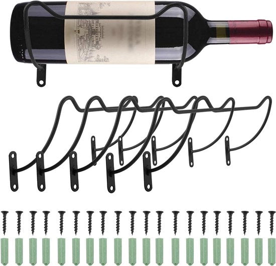 Wandmontaggio Wijnrek 10 Pack Ferro Wijnfles Display Sostegno Rack con Viti per Drinke/Liquor Flessi Archiviazione