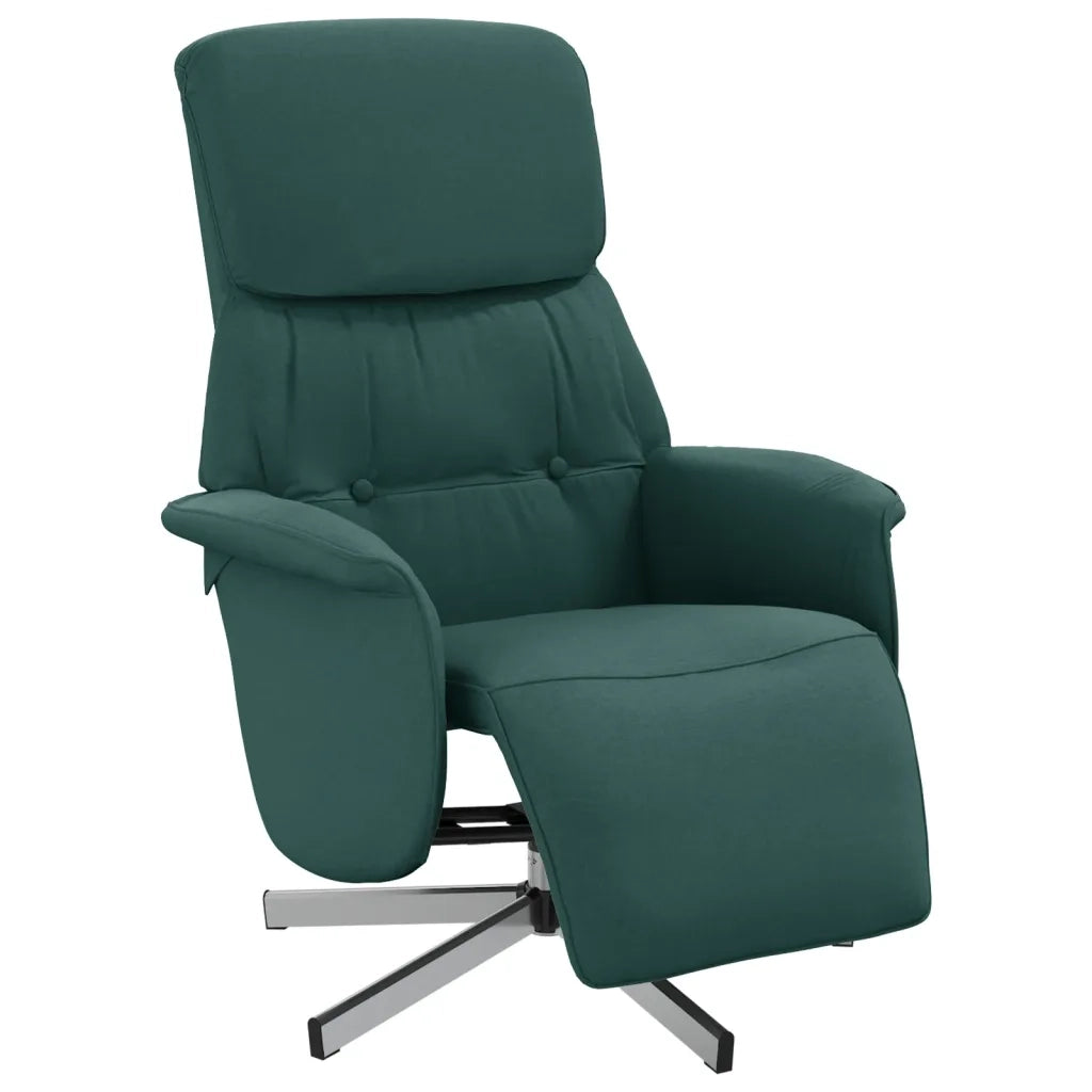 Divano Sedia-Poltrona Reclinabile con Poggiapiedi Verde Scuro in Tessuto 915228