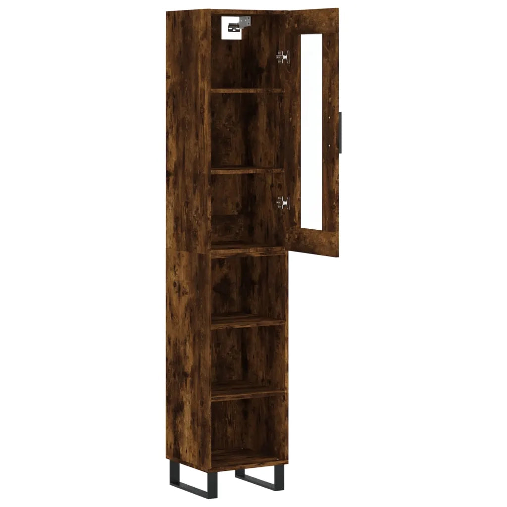 Credenza Rovere Fumo 34,5x34x180 cm in Legno Multistrato 3199390