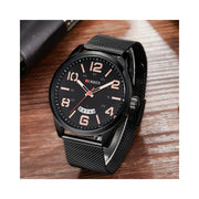 Trade Shop - Orologio Polso Curren 8236 Uomo Analogico Quarzo Military Data Nero Oro -