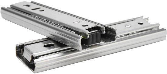 Ladegeleider 30,5 cm - Set da 2 - Uscita completamente estensibile - Acciaio galvanizzato - Adatto per armadi cucina - Installazione semplice - Ladegeleider